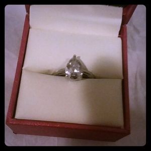 Sterling silver cz engagement ring.